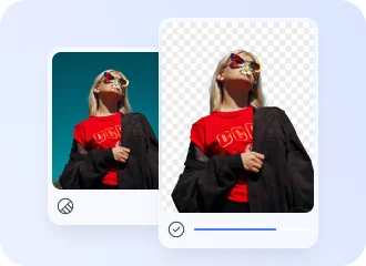 White background